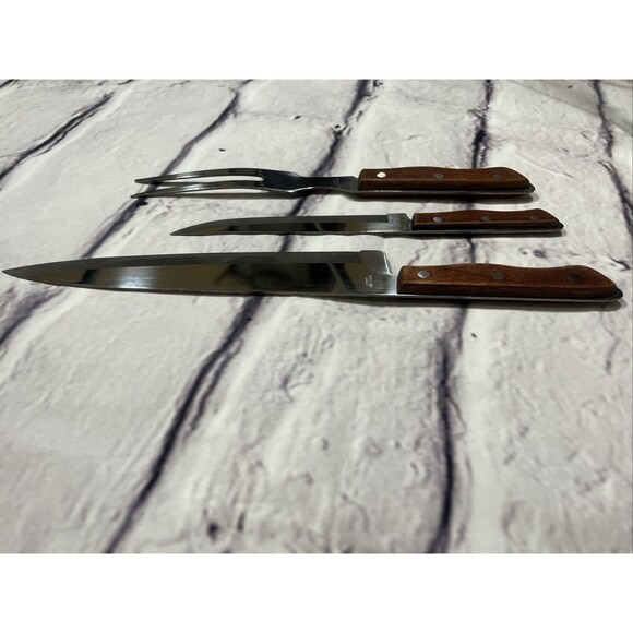 Maxam Precision Hollow Ground Fine Stainless Steel Carving Chef Knives and Fork - Picture 6 of 6